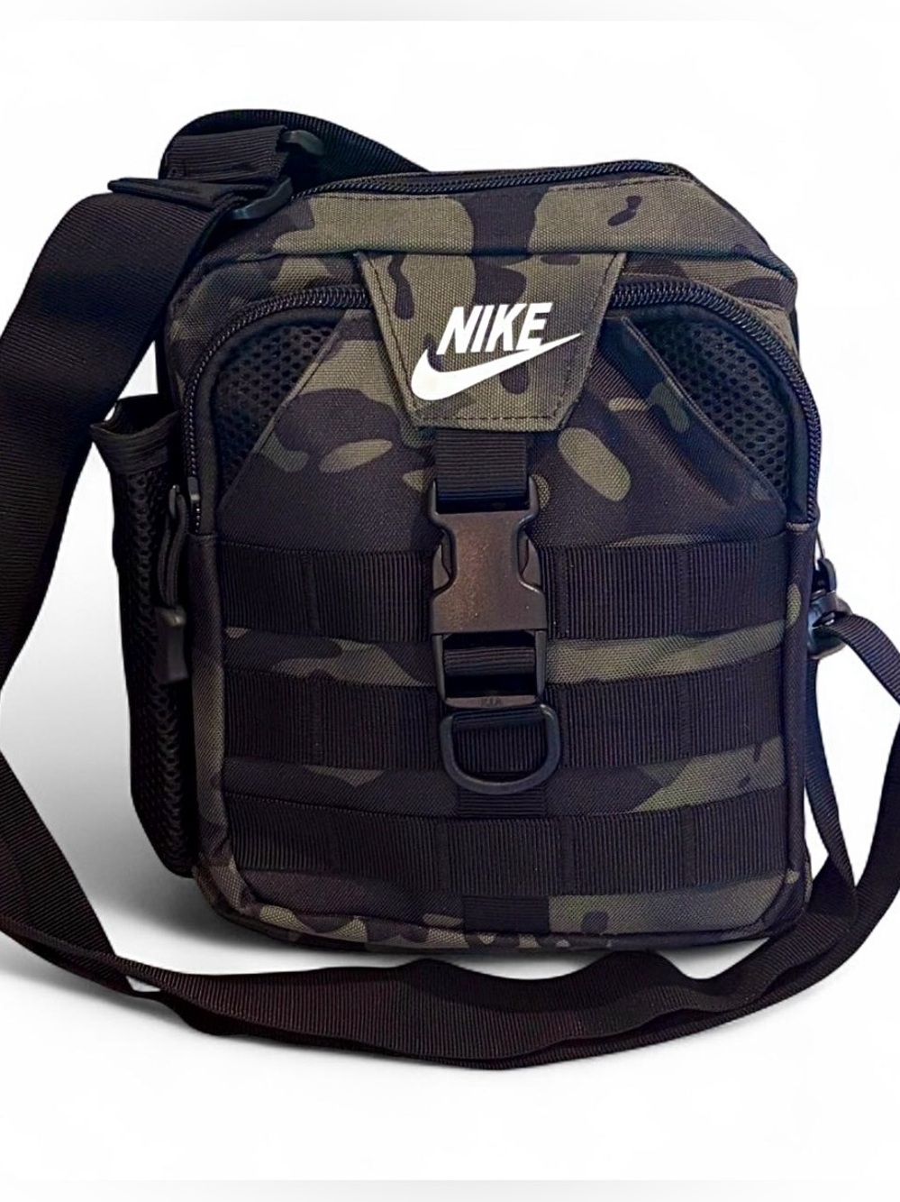 Nike Crossbody Utility Adjustable Strap Shoulder Bag Camo Army Green & Black NEW